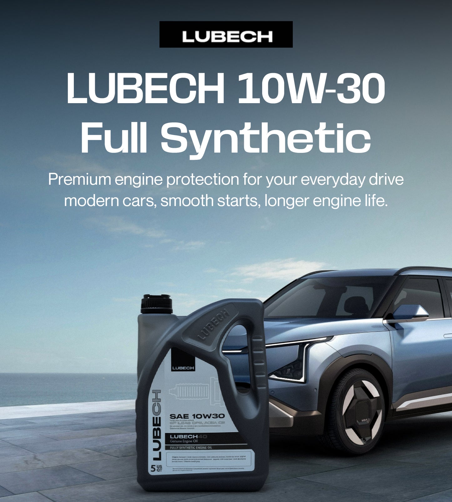 LUBECH Full Synthetic Motor Oil 10W-30, 5 Quart