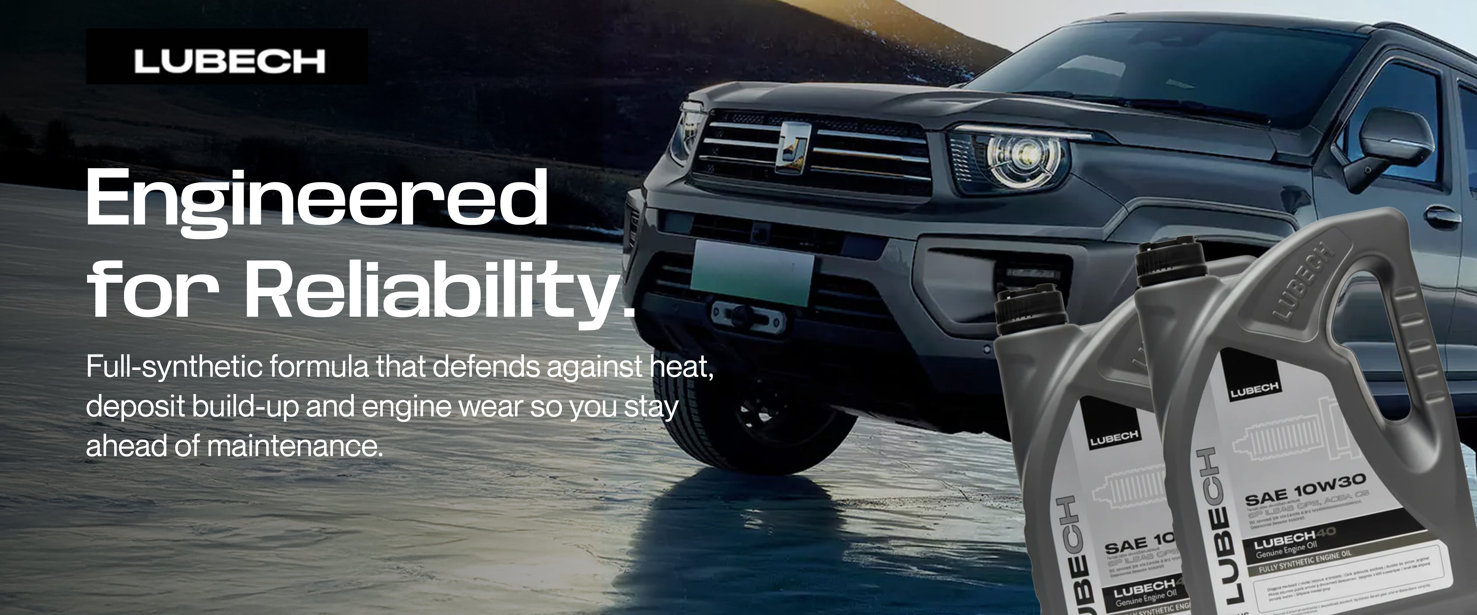 LUBECH Full Synthetic Motor Oil 10W-30, 5 Quart Desktop Banner