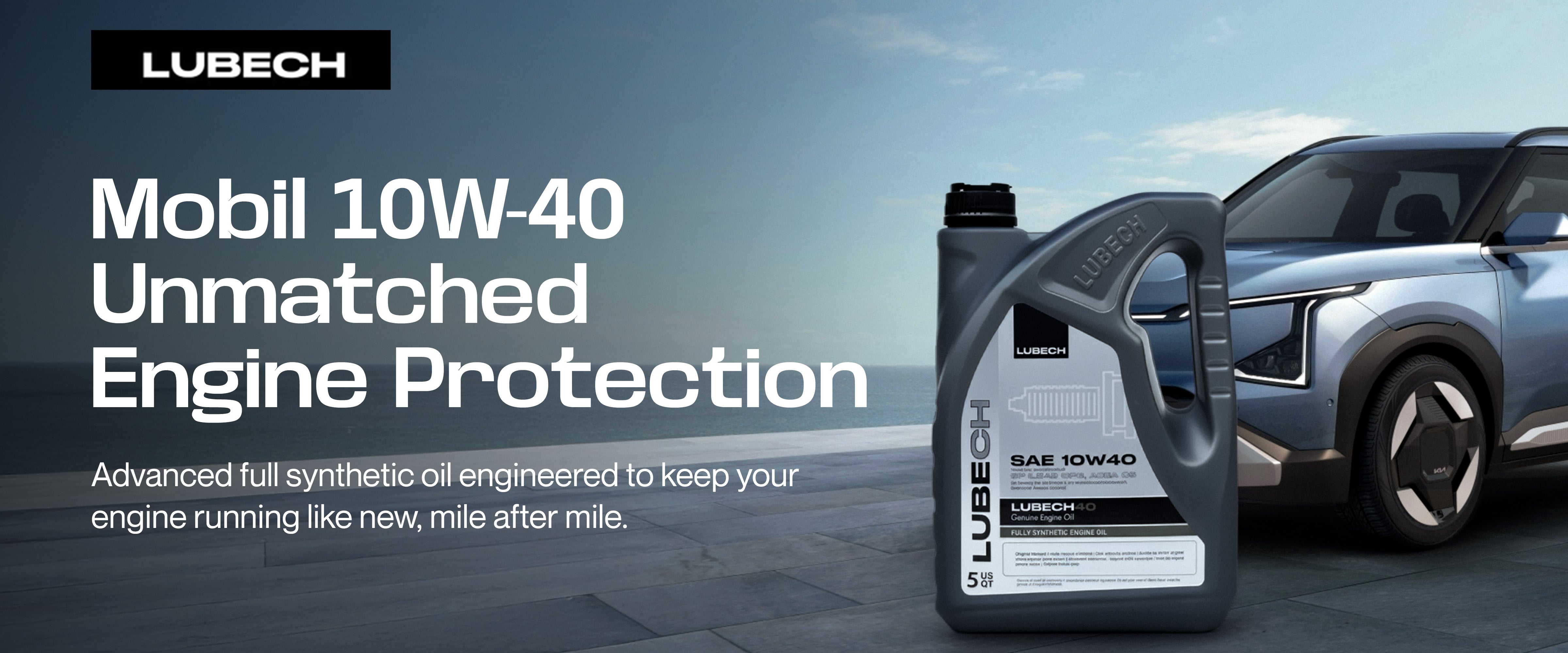 LUBECH Full Synthetic Motor Oil 10W-40, 5 Quart Desktop Banner