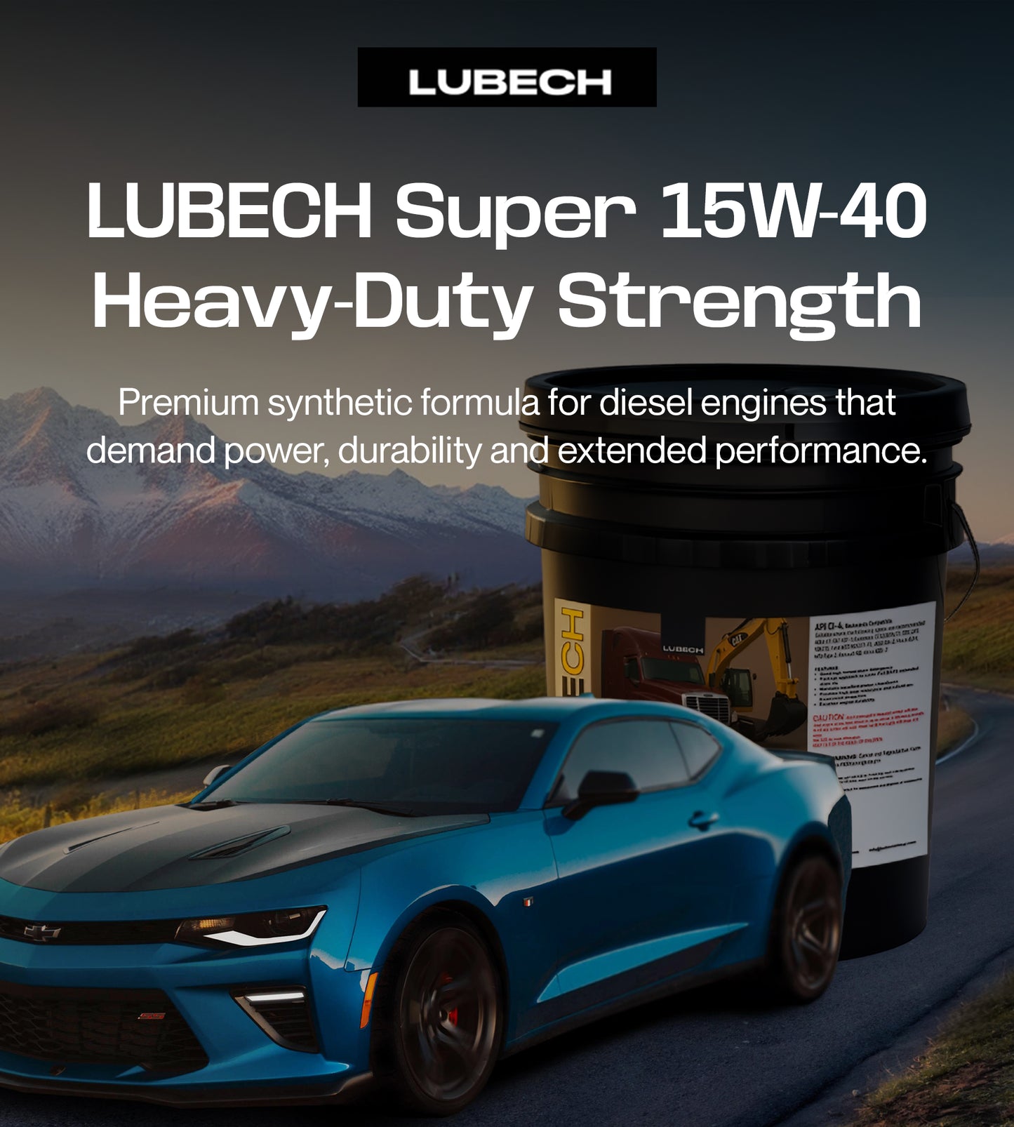 LUBECH Super 15W-40 Synthetic Heavy Duty Diesel Engine Oil, 5 Gallon