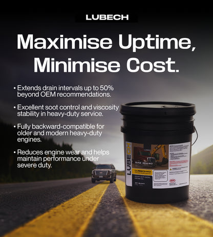 LUBECH Super 15W-40 Synthetic Heavy Duty Diesel Engine Oil, 5 Gallon