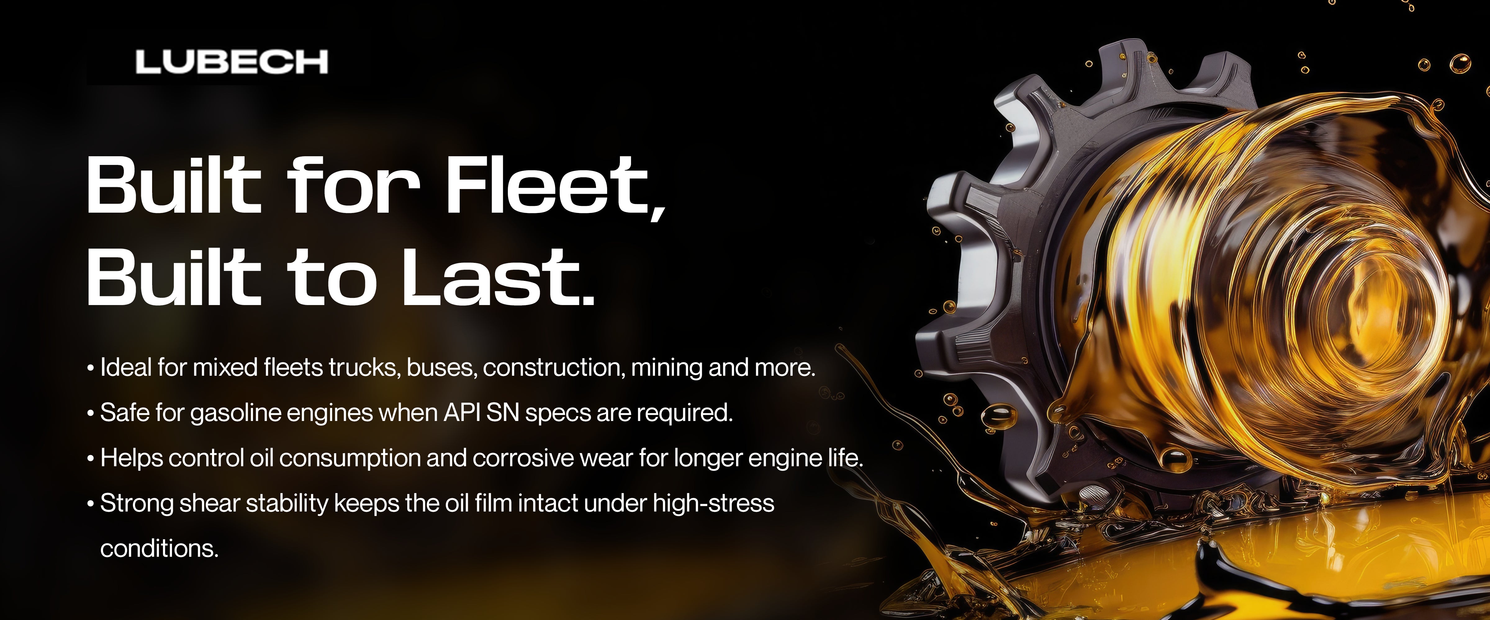 LUBECH Super 15W-40 Synthetic Heavy Duty Diesel Engine Oil, 5 Gallon Desktop Banner